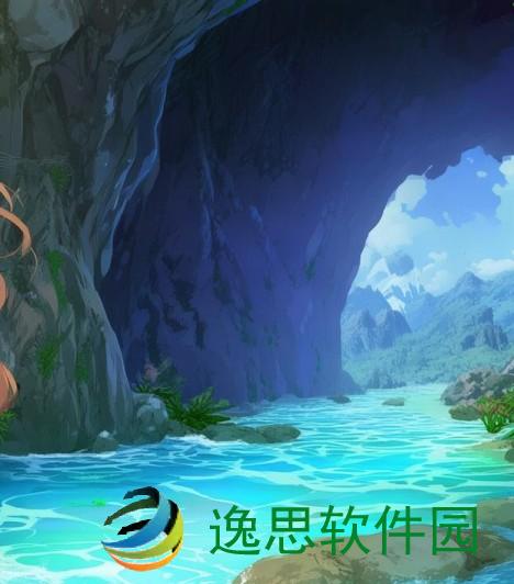 桃源洞口溪水潺潺映清影山色如画心境悠然自得